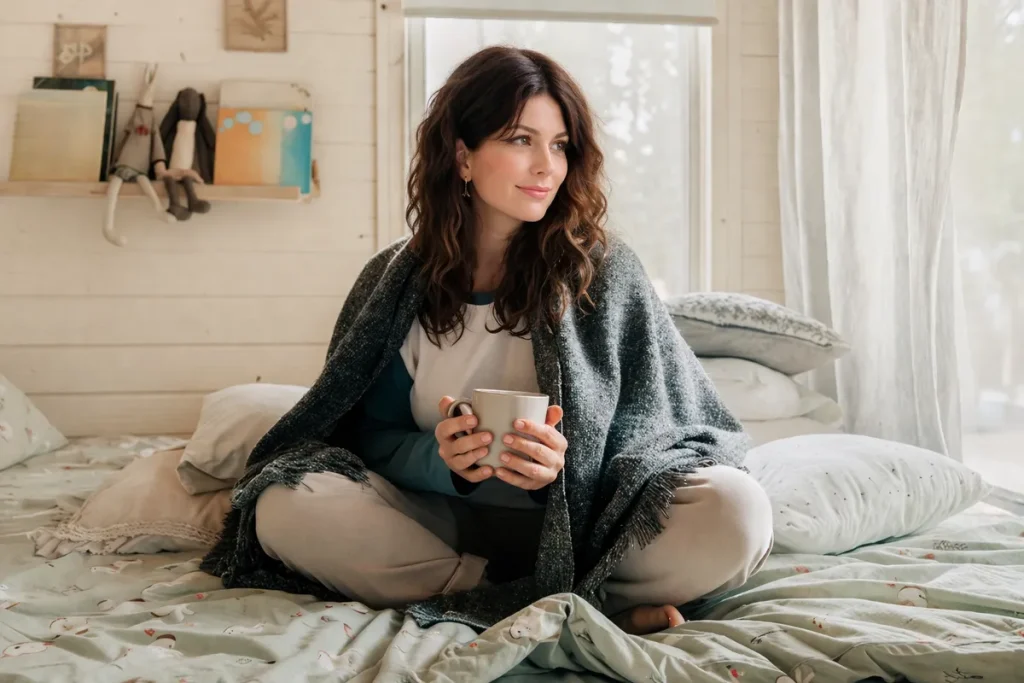 Aveline Marlowe crossdresser and Female Lifestyle blogger being cozy