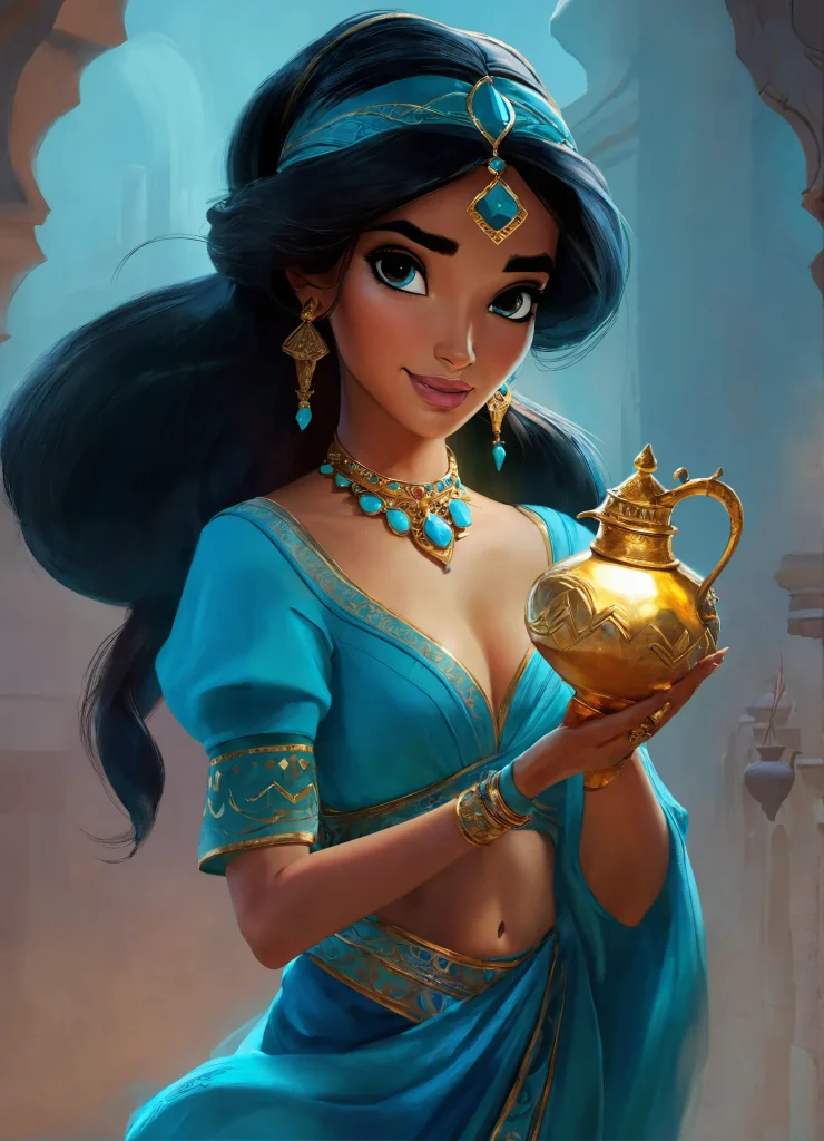 princess jasmine with her lamp