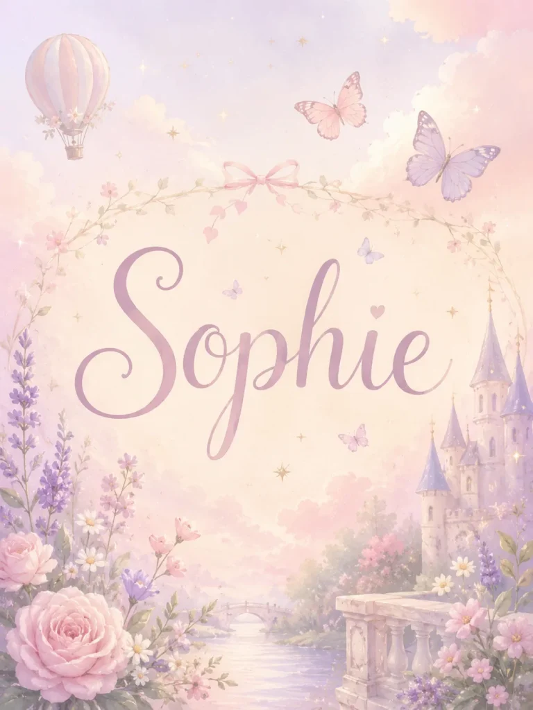 The name Sophie written in elegant cursive lettering on a clean background.